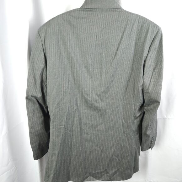 Tom James Mens 42L Gray Pinstripe 3-Button Ventless Sports Coat Blazer - Picture 2 of 8